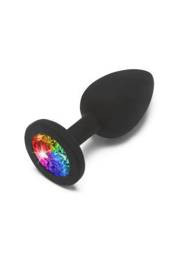 ToyJoy Rainbow Booty Jewel Medium Plug, 7cm, black