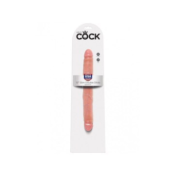 KING COCK: 12" SLIM DOUBLE DILDO - FLESH COLOR