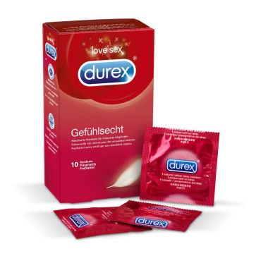 Durex Gefühlsecht Condoms Classic 10pcs, with Reservoir, ⌀ 56mm, 195mm 
