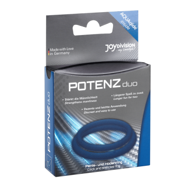 JoyDivision POTENZduo Cock & Ball Potency Ring, Silicone, Blue, Large