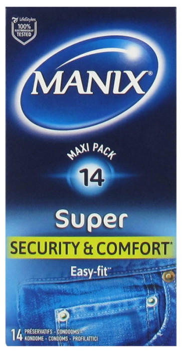 Manix Super Security & Comfort, easy fit, 14 condoms, 18 cm  