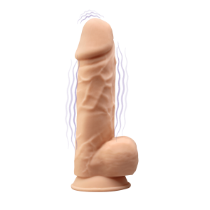 SILEXD Premium Silicone Dildo Model 1 8'5" Vibration, 21,5 cm, flesh