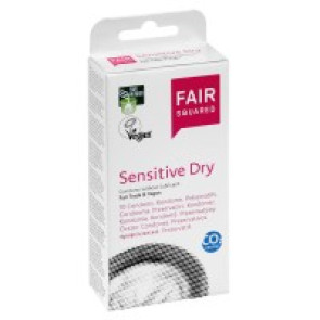 FAIR SQUARED Sensitive Dry Condoms, Vegan & Fair Trade, 18 cm, 100 pics