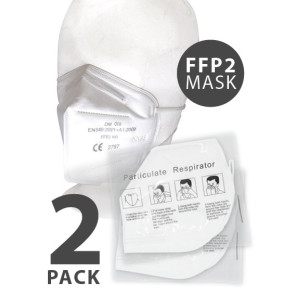 FFP2 Particulate Respirator KN95 Mask, White, One Size, 2 Pack