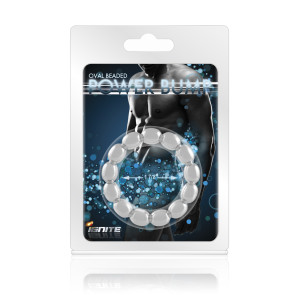 SI IGNITE Power Bump Cockring with oval beads, Chromed Steel, 4,80 cm (1,88 in)