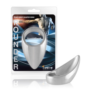 SI IGNITE Teardrop shaped Chrome Pounder Cockring, 44 mm (1,75 in)