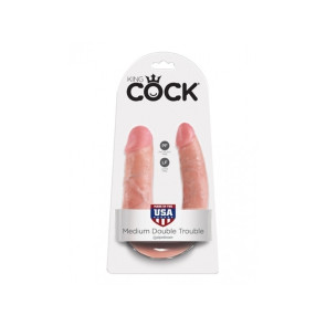 KING COCK: U-SHAPED MEDIUM DOUBLE TROUBLE - FLESH COLOR